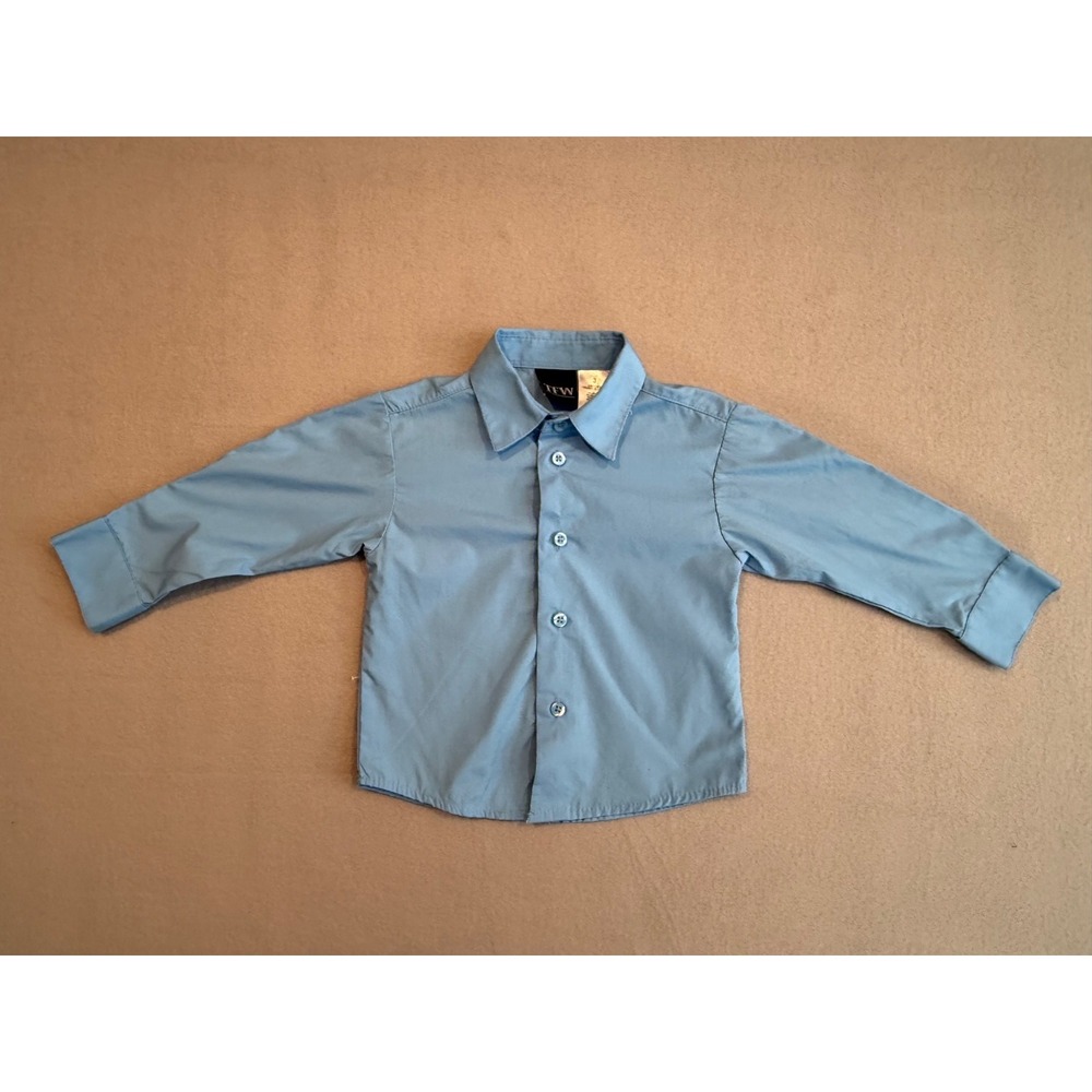 TFW Boys Light Blue Long Sleeve Dress Shirt Button Up Shirt